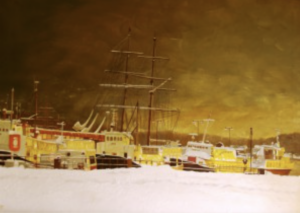 Hafen von Oslo im Winter